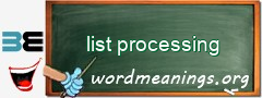 WordMeaning blackboard for list processing